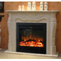Decoration hand carved classical white marble stone fireplace surround